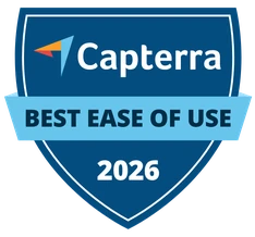 2026 Capterra badge for best light trail booking system
